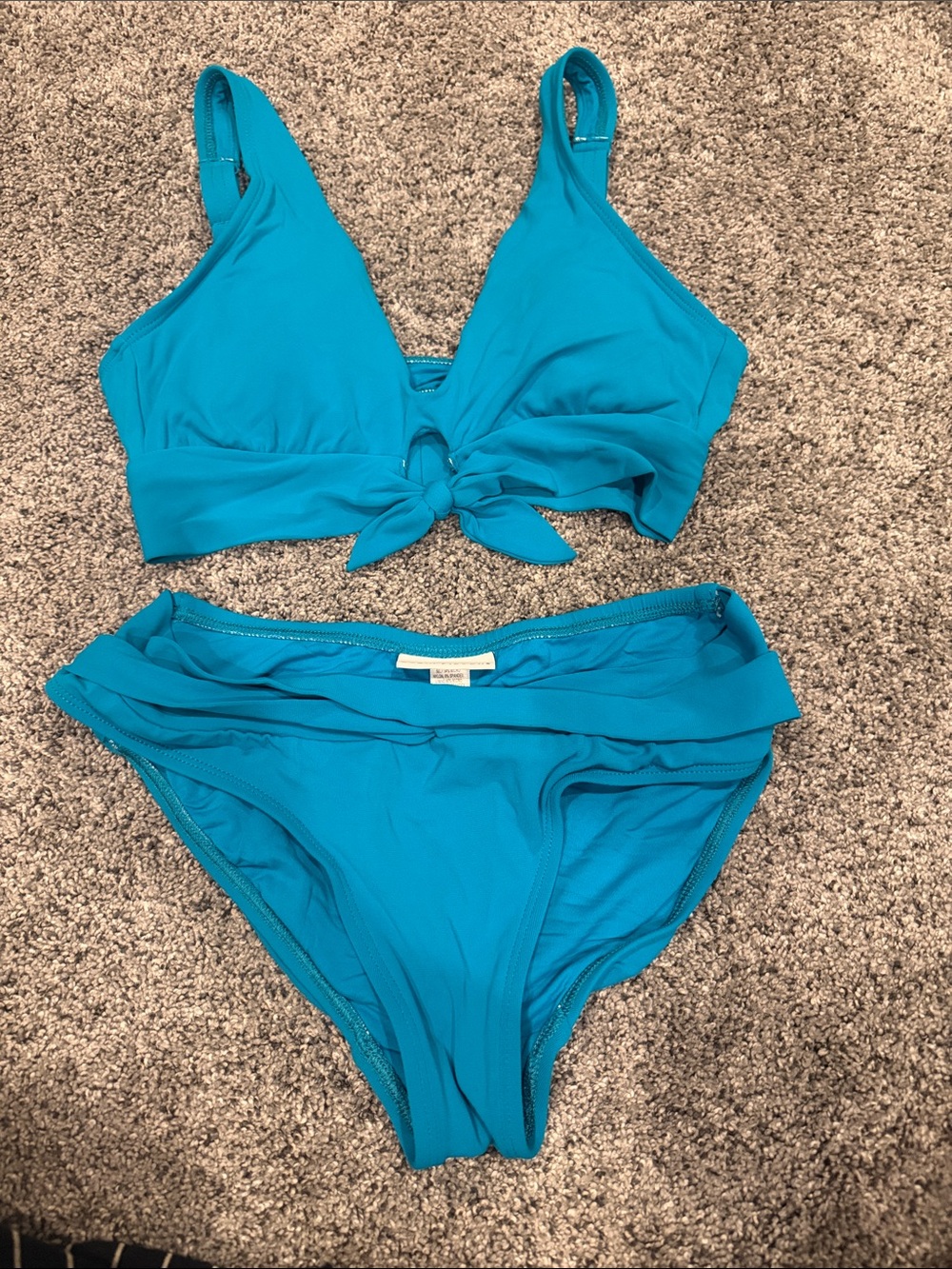 Robin Piccone Turquoise Tie-Front Bikini Set